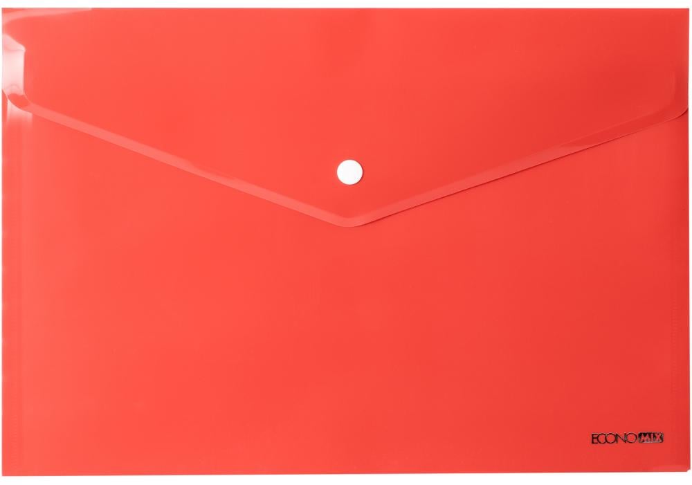 Папка-конверт Economix на кнопке А4 глянец полипропилен Красный (E31301-03)