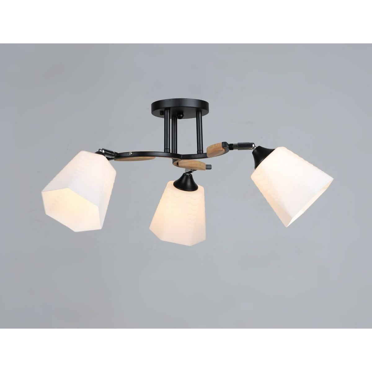 Люстра Sirius B N4867/3 BK/WOOD на 3 плафона (372707)