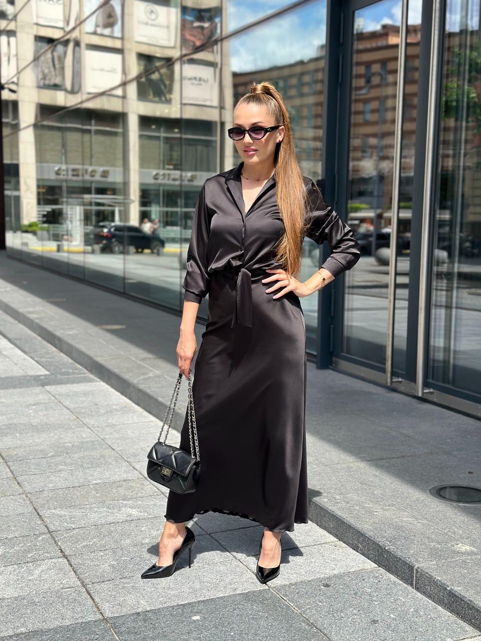 Юбка женская Armani длинная из шелка S Черный (2656491032) - фото 2