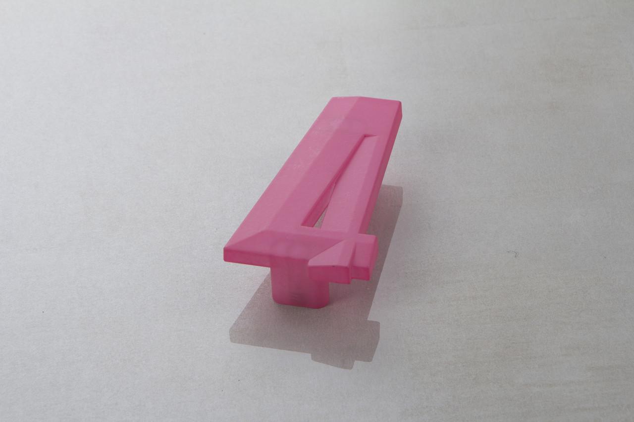 Мебельная ручка Poliplast цифра четверка РП-4 Прозрачный розовый (16144)