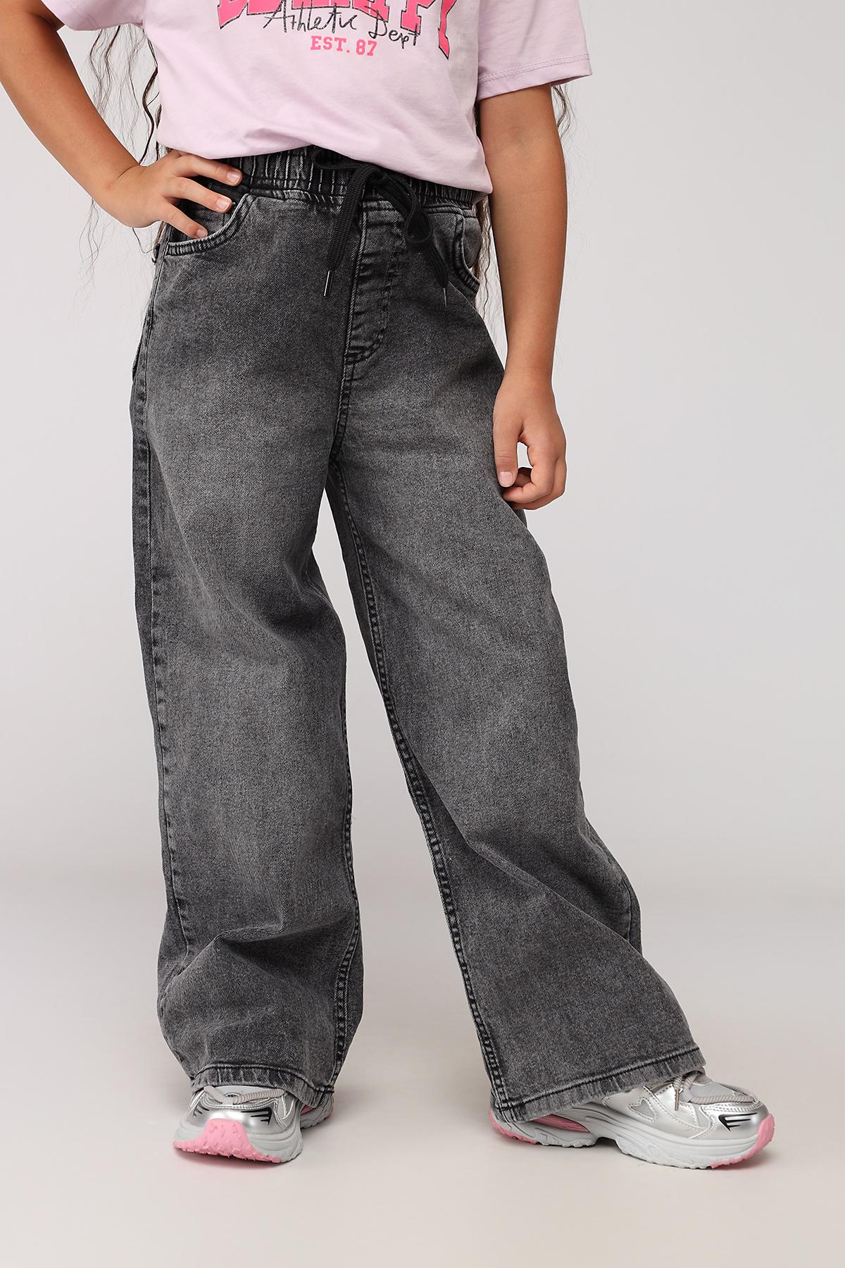 Джинсы для девочки Wide leg ЦБ-00282008 122 см Серый (SKT001079204)