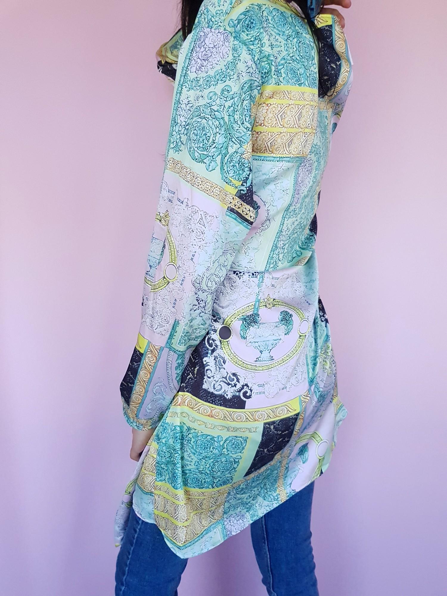 Блузка удлиненная на запах Boohoo XL Зеленый (10293/48) - фото 4 Блузка удлиненная на запах Boohoo XL Зеленый (10293/48) - фото 4