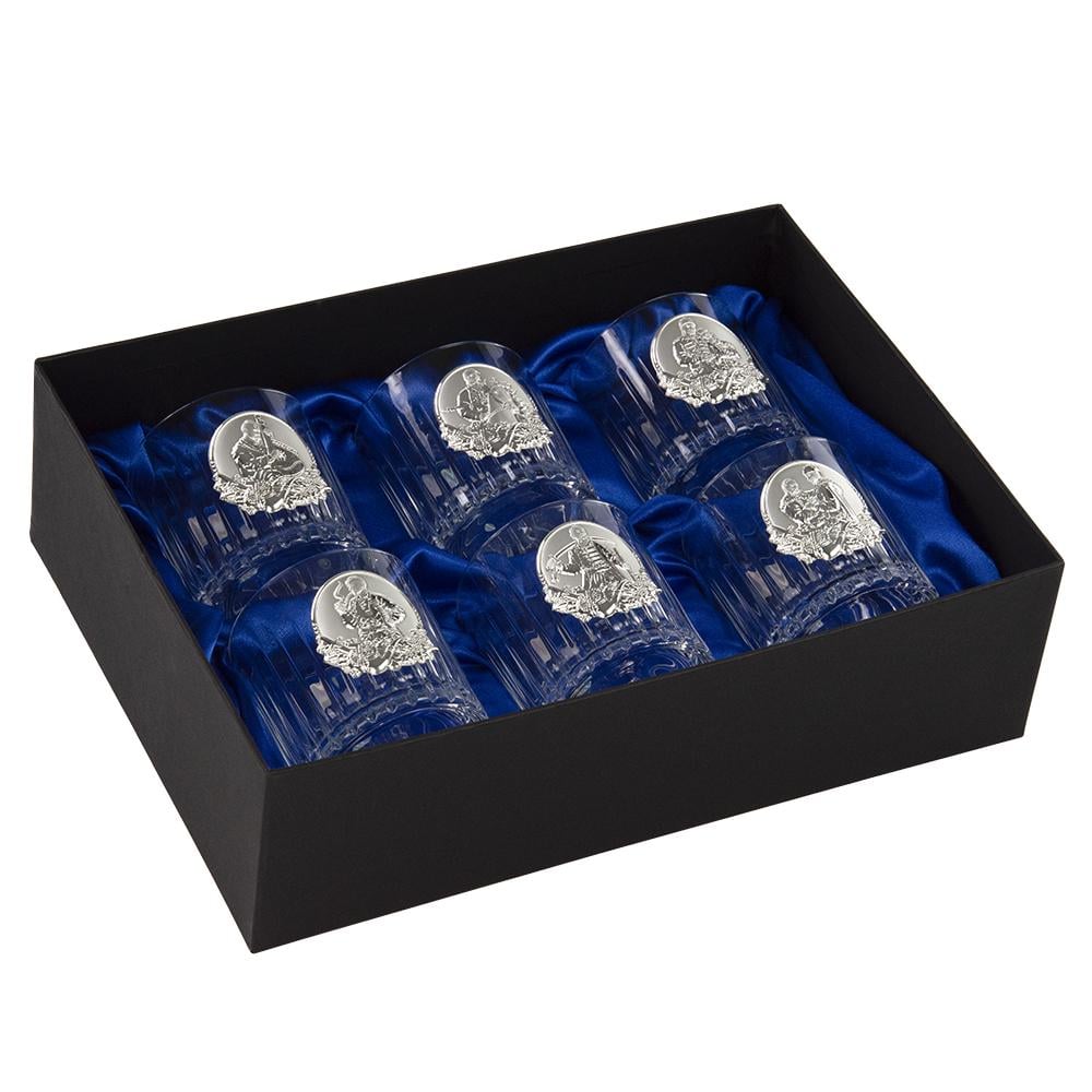 Набор стаканов Boss Crystal Козаки Brillante с серебряными накладками (BCR6KGGLD)