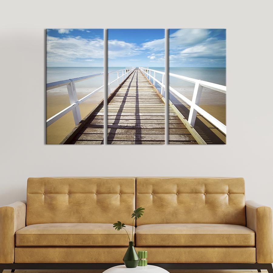 Модульная картина из 3 частей на холсте для интерьера Пирс на берегу теплого моря 78x48 см (459-31) Модульная картина из 3 частей на холсте для интерьера Пирс на берегу теплого моря 78x48 см (459-31)