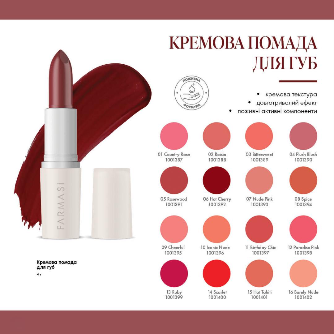 Помада для губ кремова Farmasi 04 Plush Blush 4 г (77627802) - фото 9 Помада для губ кремова Farmasi 04 Plush Blush 4 г (77627802) - фото 9