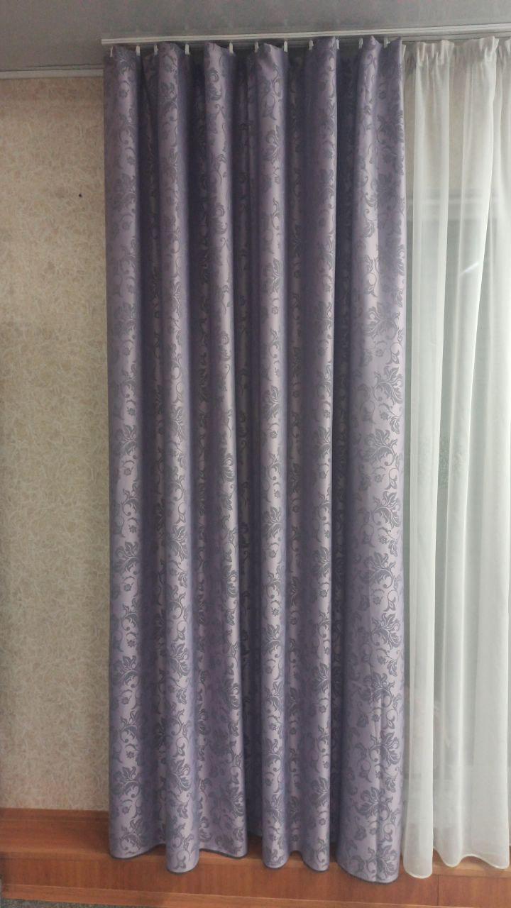 Штора Естесственная Элегантность 200х270 см Серо-сиреневый