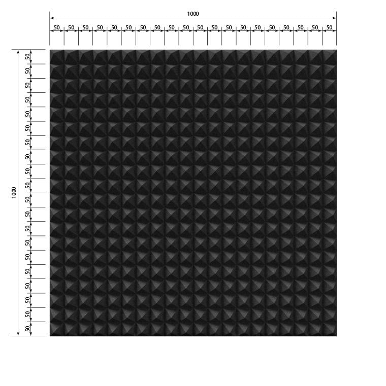 Акустичний поролон EchoFom Піраміда 70 мм 100x100 см Чорний графіт - фото 6