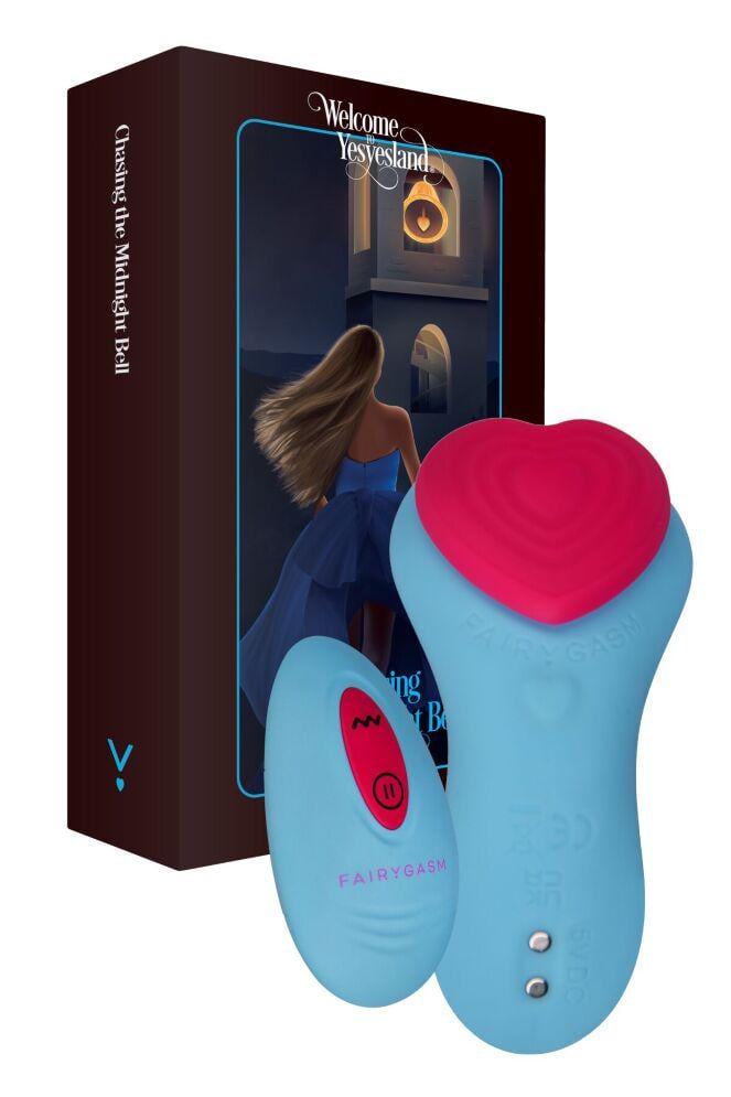 Вибратор в трусики FairyGasm HeartGem Blue на магните/пульт ДУ (38025150)
