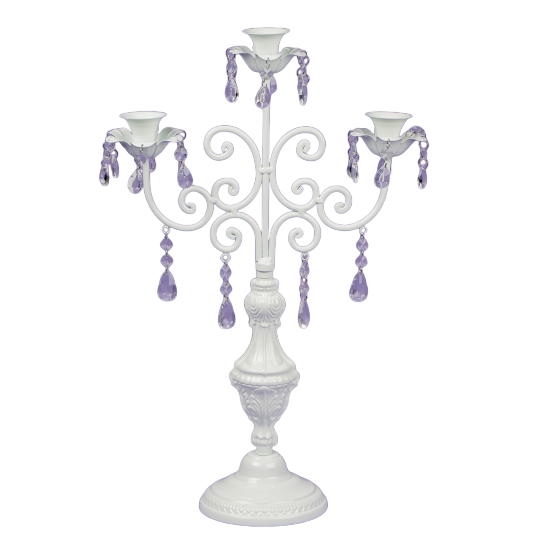 Подсвечник Elisey на 3 свечи с кристаллами 57 см Белый (99-81-2011-005)