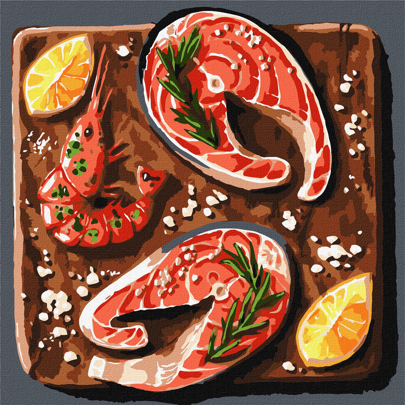 Картина за номерами Ideyka Морський делікатес кно5675 30x30 см (MTT-164760)