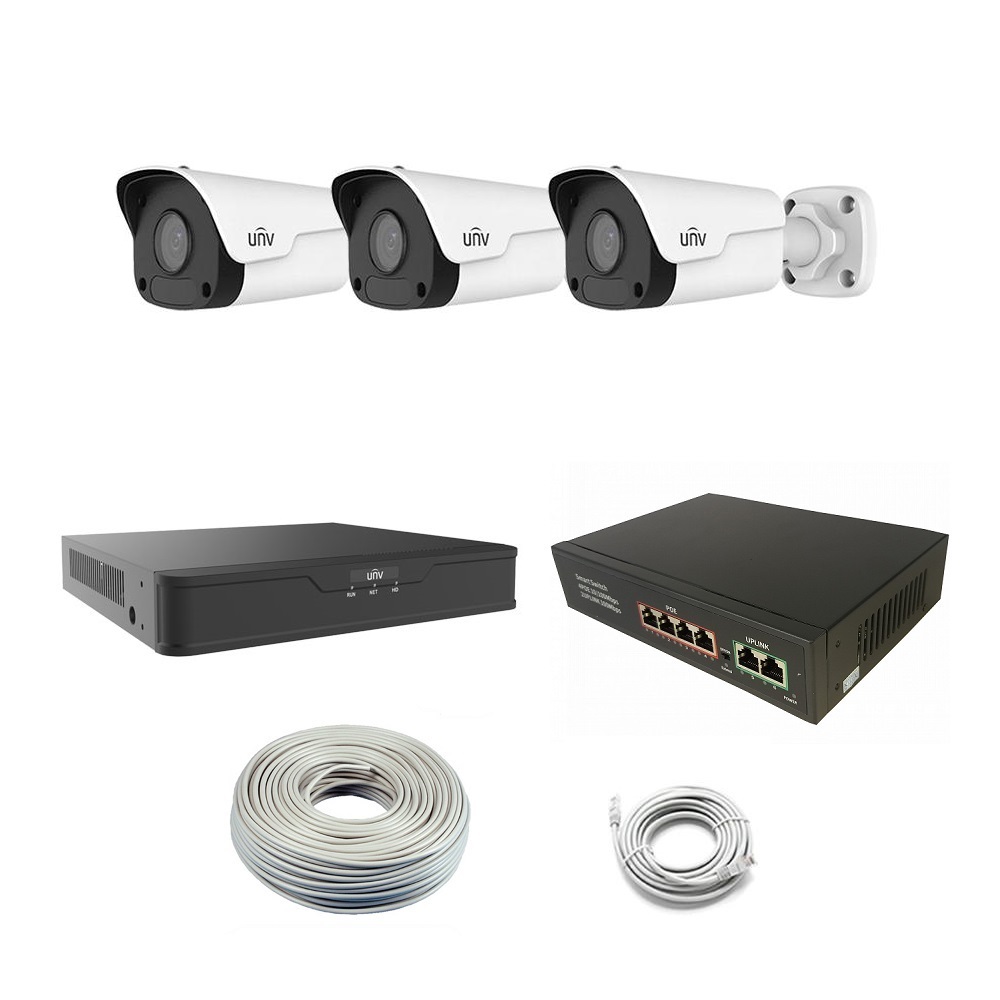 Комплект видеонаблюдения Uniview IPC-3W 4Mp KIT