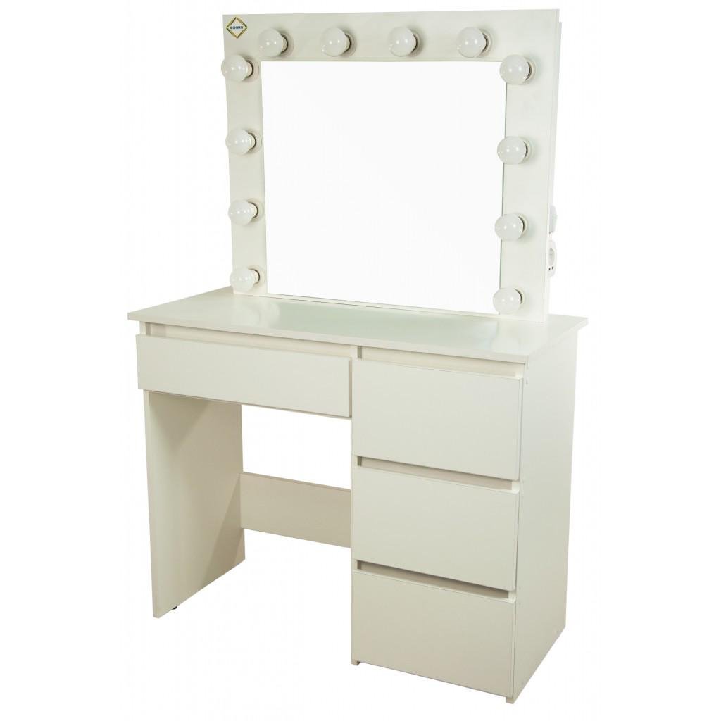 Туалетний столик Bonro B071 з підсвічуванням/розеткою USB Білий (2000004012)