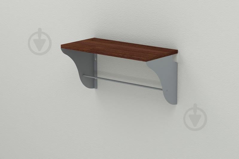Полиця настінна Ferrum-decor Комфі 260x500x240 метал Сірий ДСП Венге 16 мм (KOM0017)
