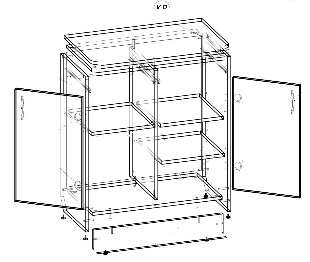 Тумба МАКСІ-Меблі двохдверна Яблуня локарно/Дуб молочний (9020) - фото 6 Тумба МАКСІ-Меблі двохдверна Яблуня локарно/Дуб молочний (9020) - фото 6