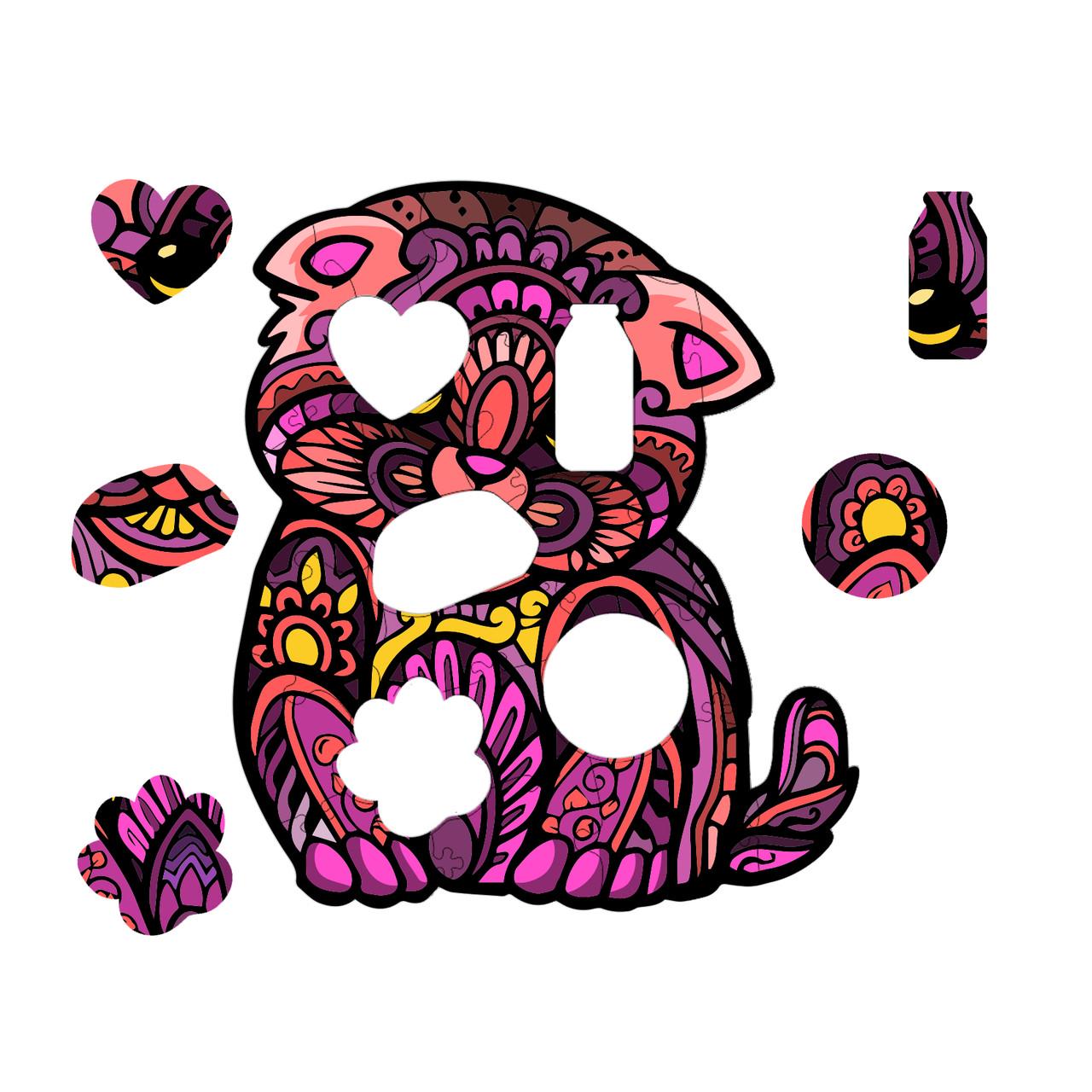 Пазл деревянный Сказочный котенок А4 (698)