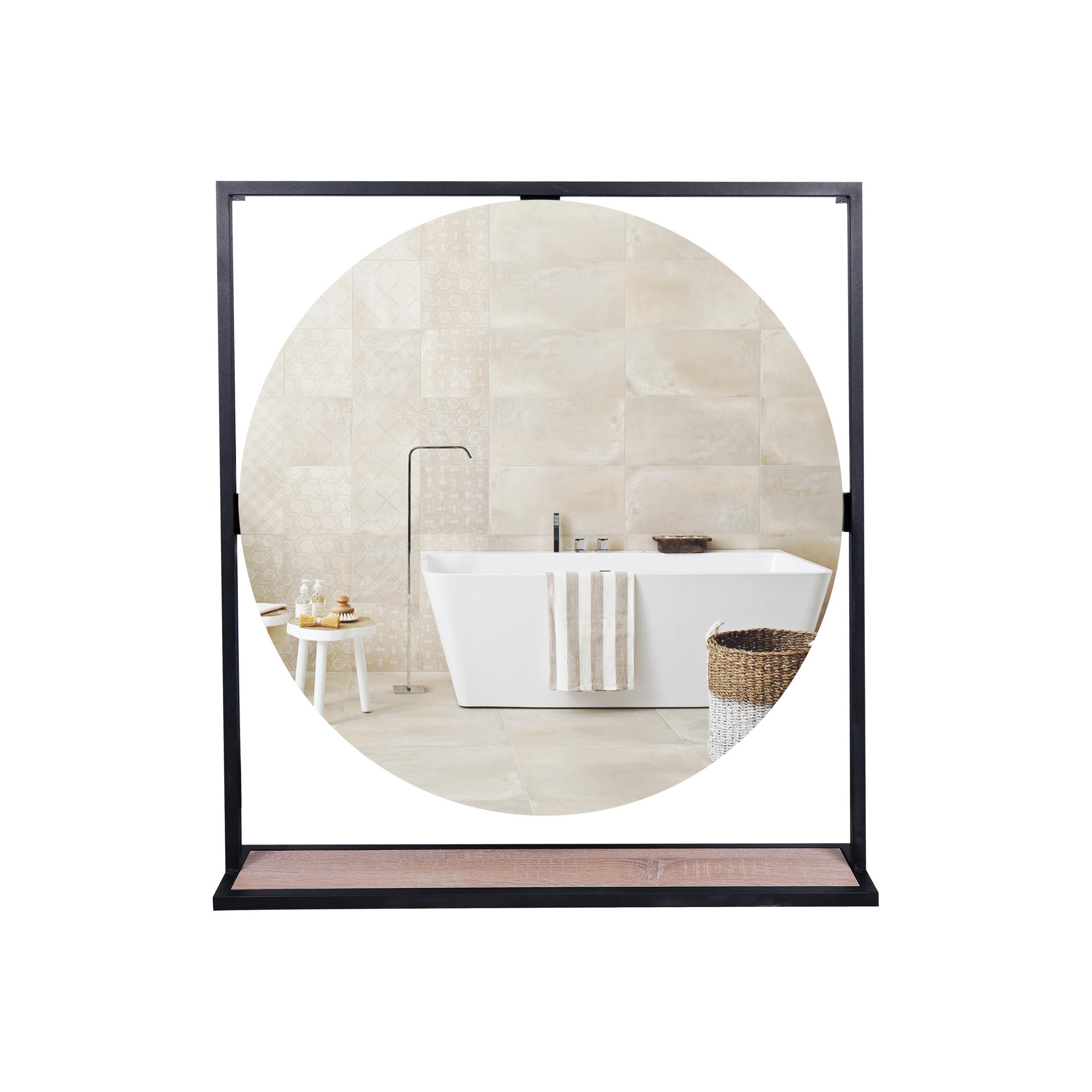 Зеркало Qtap Taurus 700х850х140 мм oak с LED-подсветкой Black/Whitish (QT2478ZP800BWO)