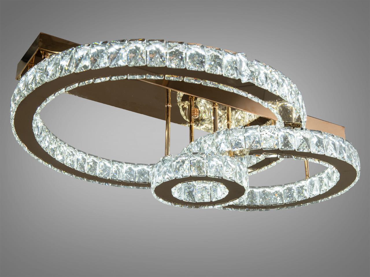 Люстра LED хрустальная EcoLed 75W 7708-3D/G Золотой