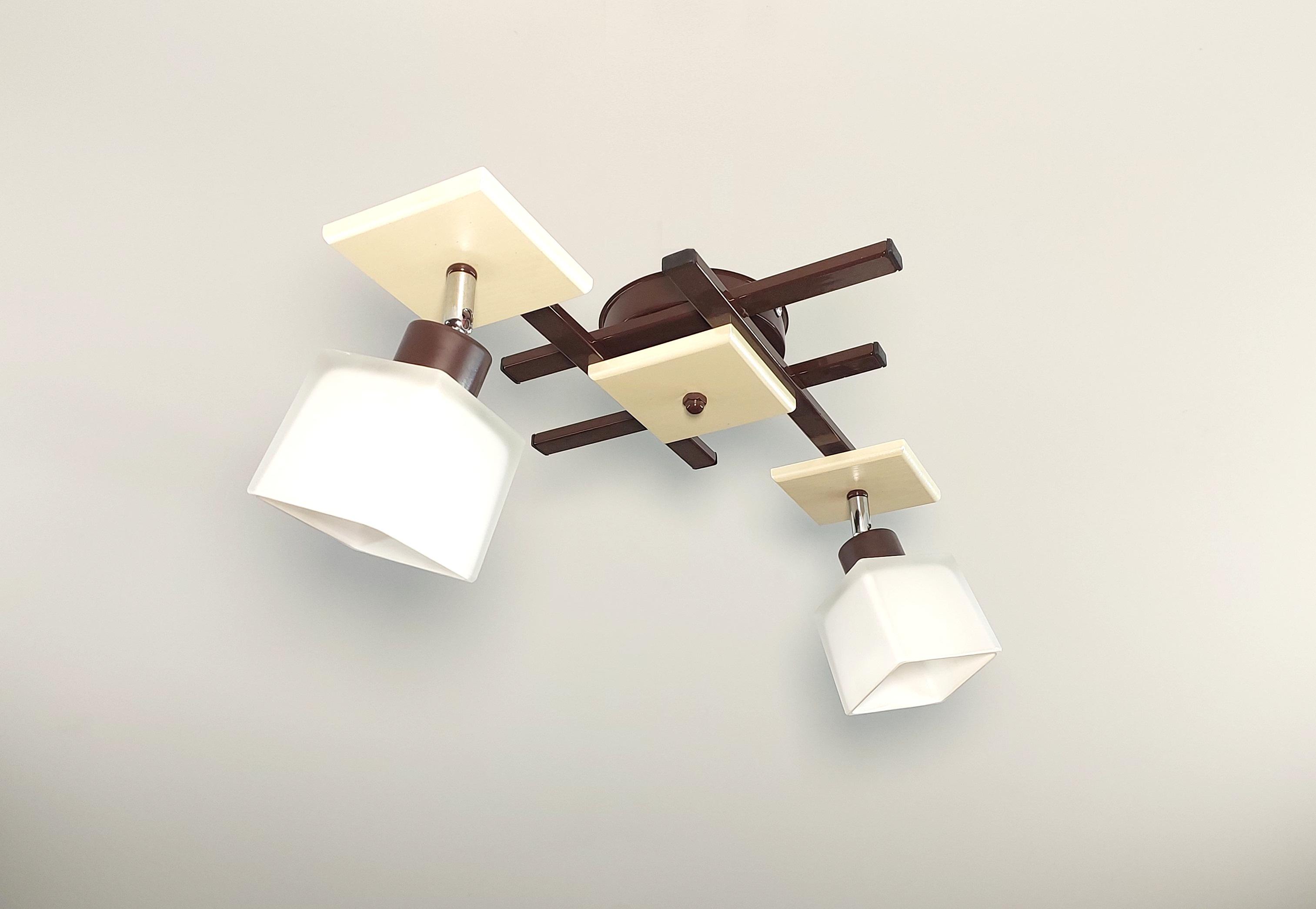 Люстра потолочная Оскар/2 на 2 поворотных плафона Коричневый/Бежевый - фото 2 Люстра потолочная Оскар/2 на 2 поворотных плафона Коричневый/Бежевый - фото 2