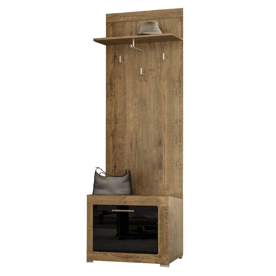 Вішалка з тумбой підлогова Мебель-Сервіс 680 Парма Дуб апріл/Чорний лак (26911112) Вішалка з тумбой підлогова Мебель-Сервіс 680 Парма Дуб апріл/Чорний лак (26911112)