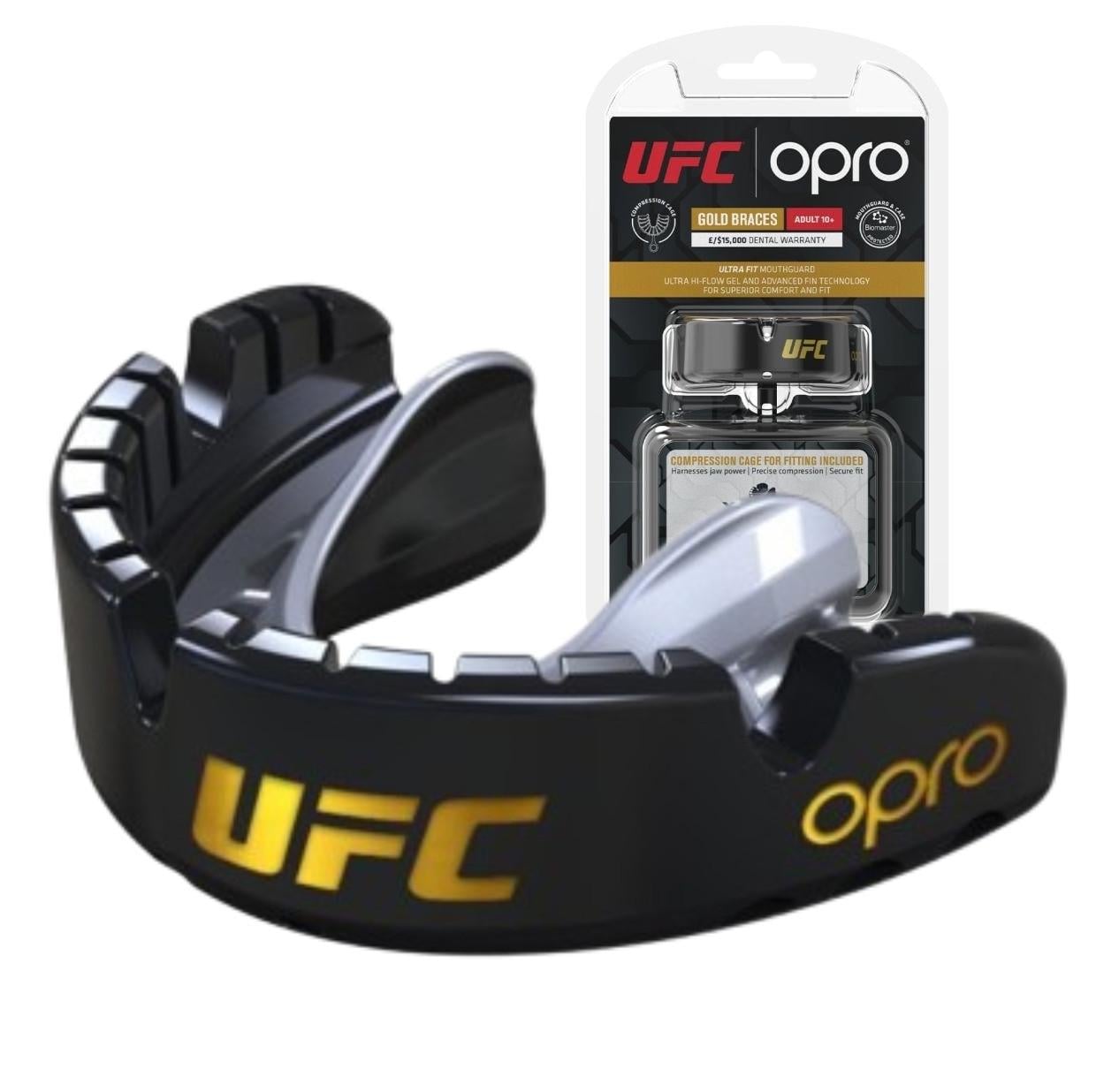 Капа Opro Gold Braces для брекетов взрослая 11+ Black/Silver