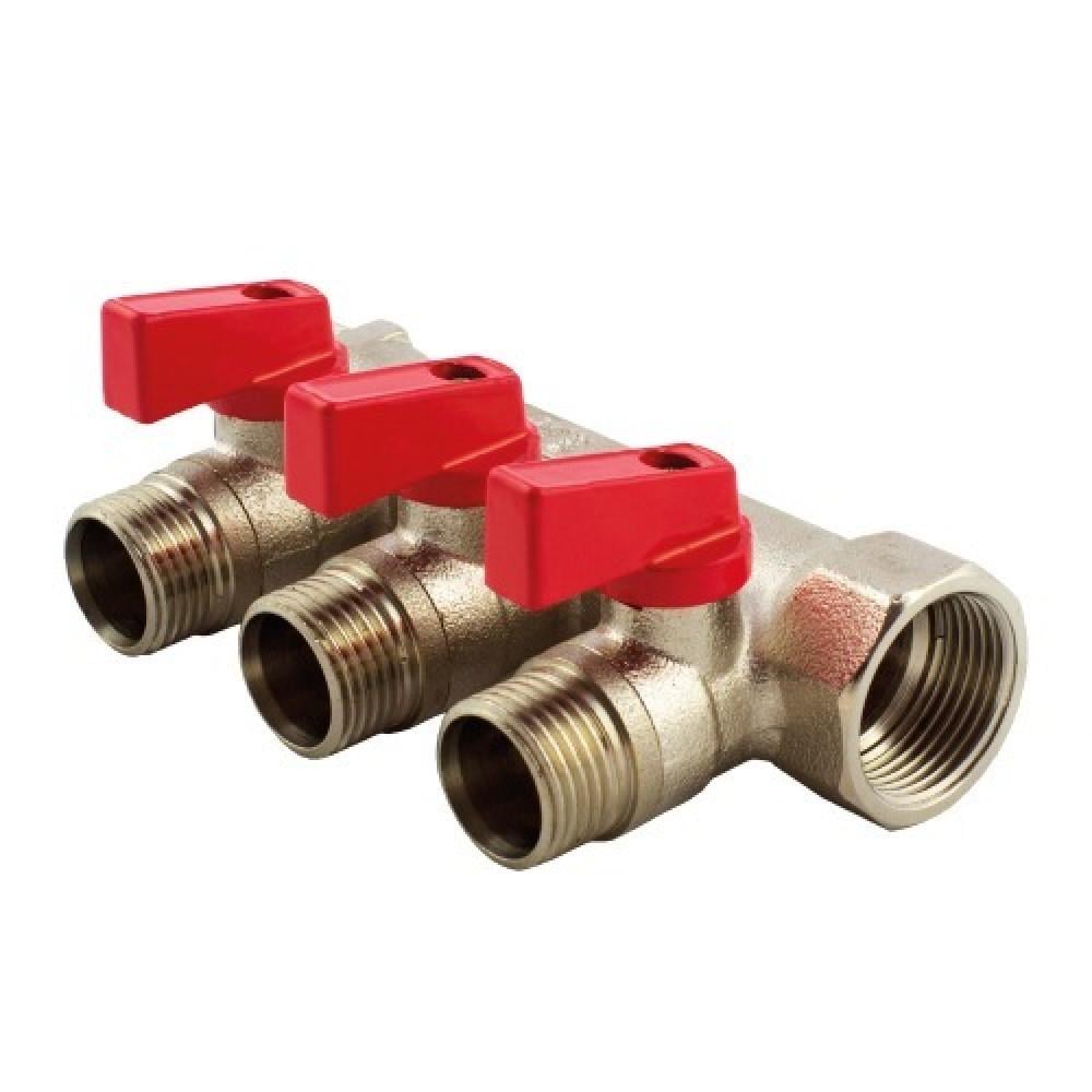 Колектор FADO S.r.l з кульовими кранами 3х1х1/2" (KSR13) - фото 1 Колектор FADO S.r.l з кульовими кранами 3х1х1/2" (KSR13) - фото 1