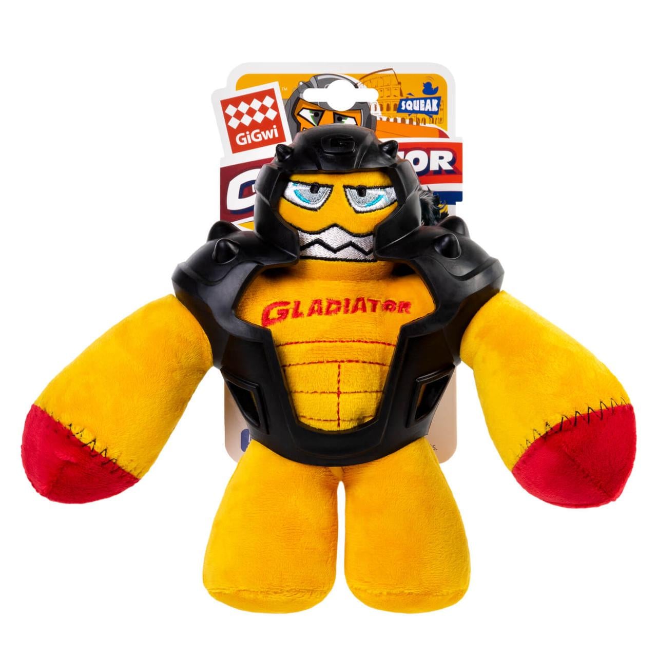 Игрушка для собак GiGwi Gladiator Гладиатор в резиновом шлеме текстиль/резина 21 см (2310)