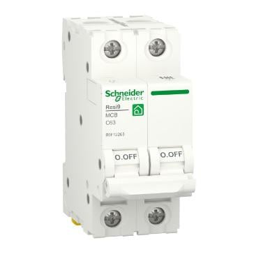 Автоматичний вимикач Schneider RESI9 63А 2P крива 6кА (24537) - фото 1 Автоматичний вимикач Schneider RESI9 63А 2P крива 6кА (24537) - фото 1