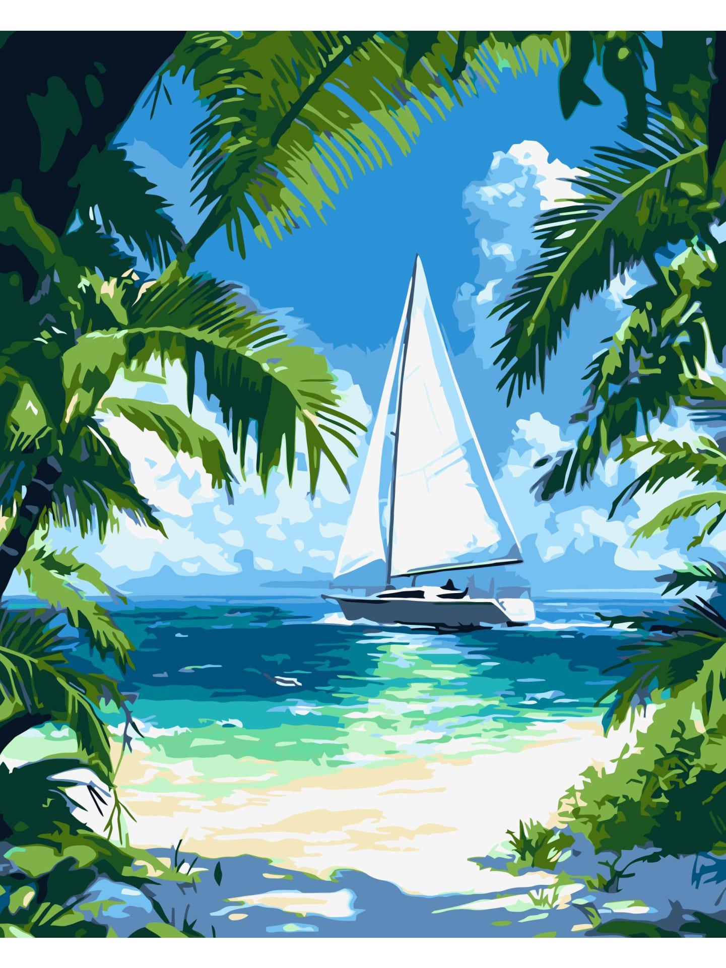 Картина за номерами Ideyka Тропічне узбережжя 40х50 см (KHO6404)