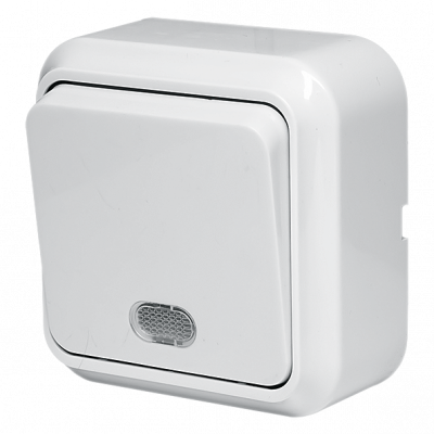 Вимикач одноклавішний Lider NOVA LVO10-889 з LED підсвічуванням