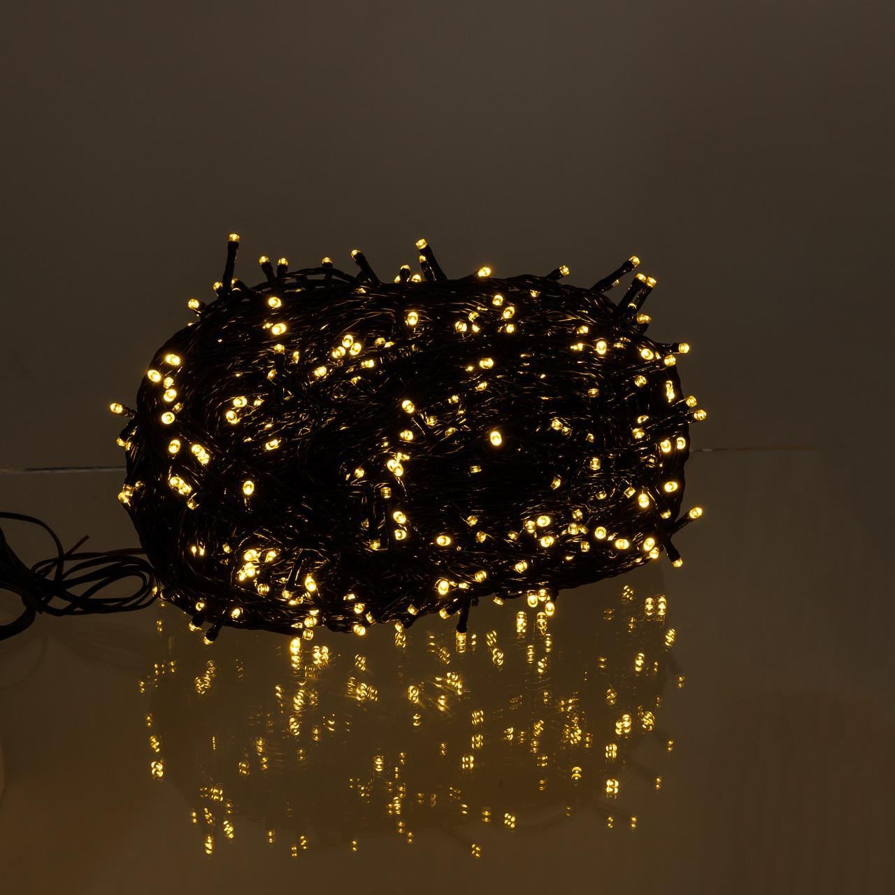 Гирлянда уличная SB1000L100MBY 100 м 1000 LED с солнечной батареей Черный/Теплый Белый (29912883)