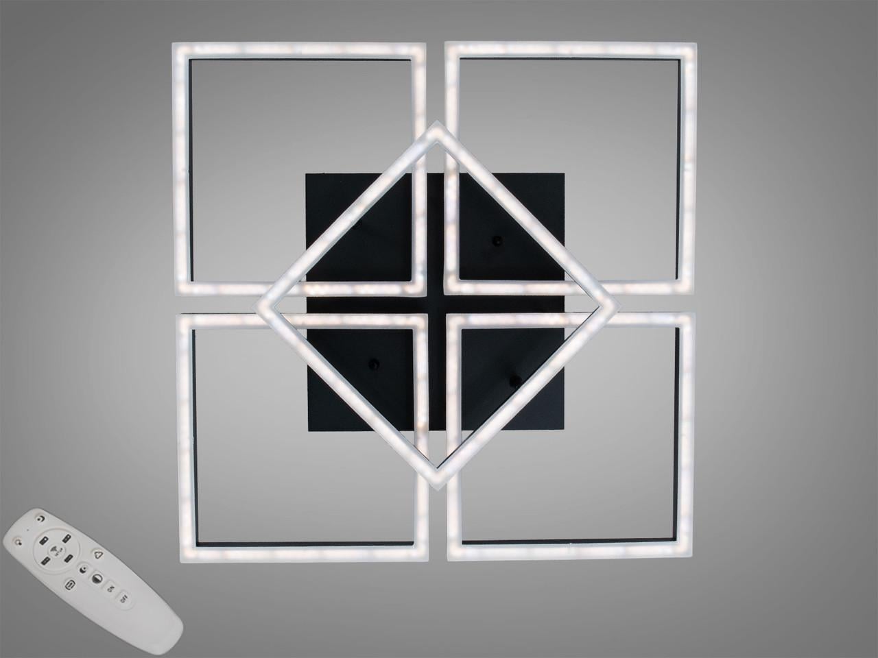 Люстра светодиодная потолочная 2553BK dimmer с димером и пультом 110 Вт Черный (2941179601)