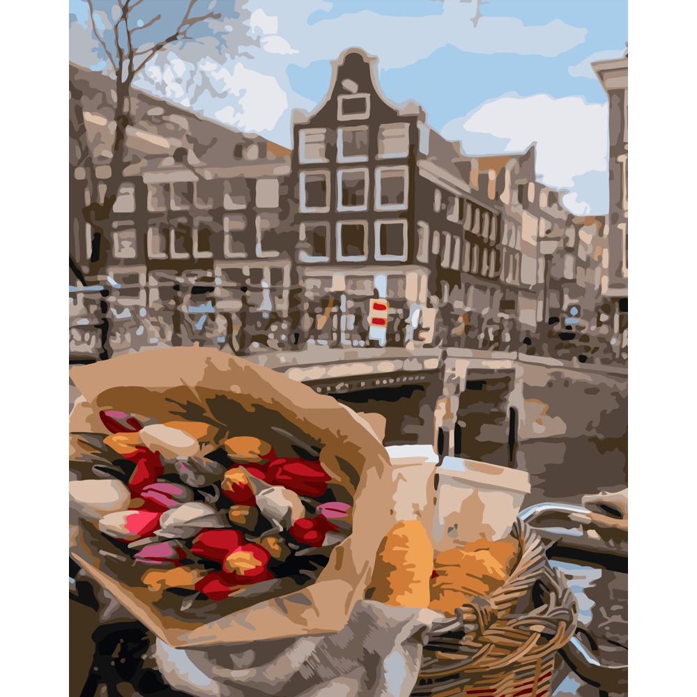 Картина по номерам Strateg Премиум Букет тюльпанов 40х50 см (GS464)