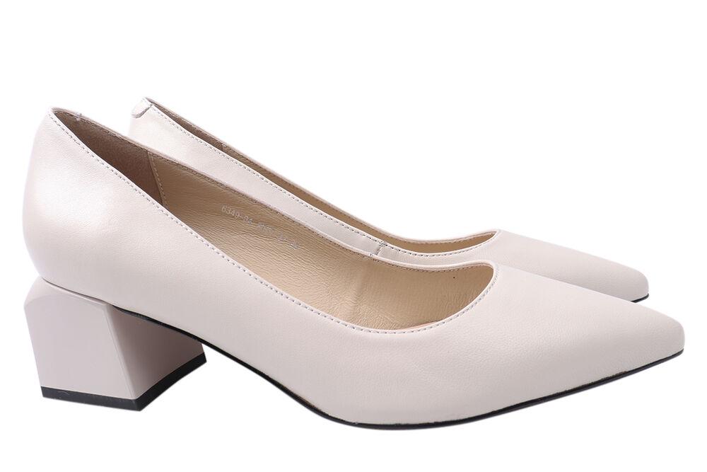 Туфли женские Angelo Vani из кожи на каблуке р. 40 Молочный (155-21DT)