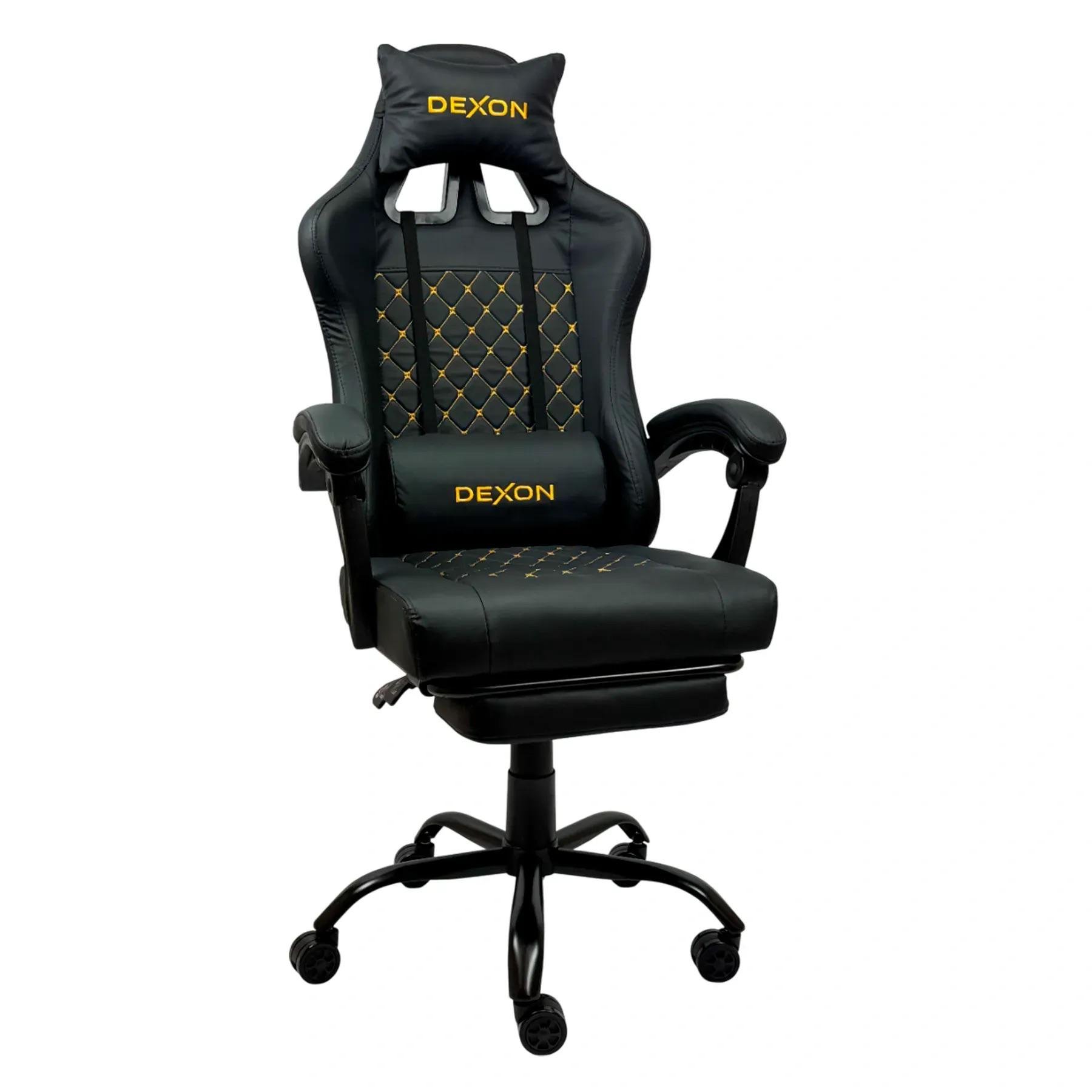 Кресло геймерское с подставкой для ног из экокожи (381911)