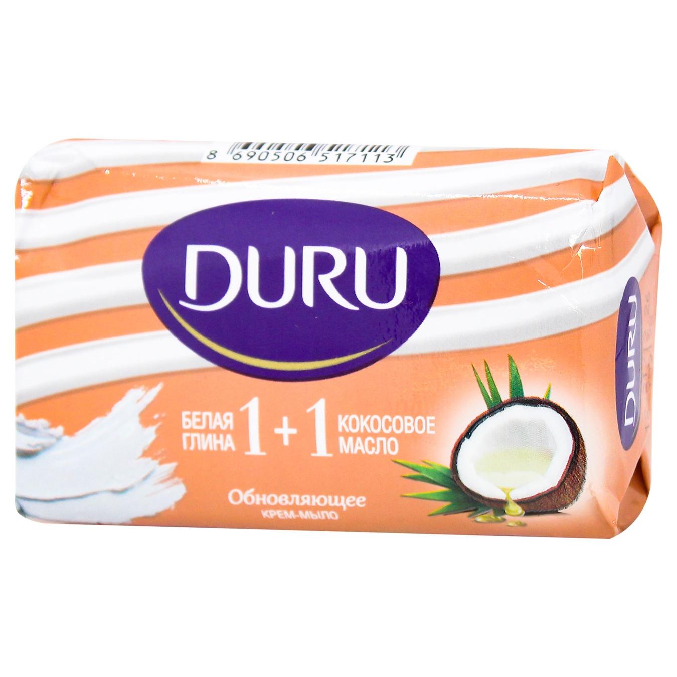 Мило тверде Duru Біла глина та олія кокоса 80 г (8690506517113)