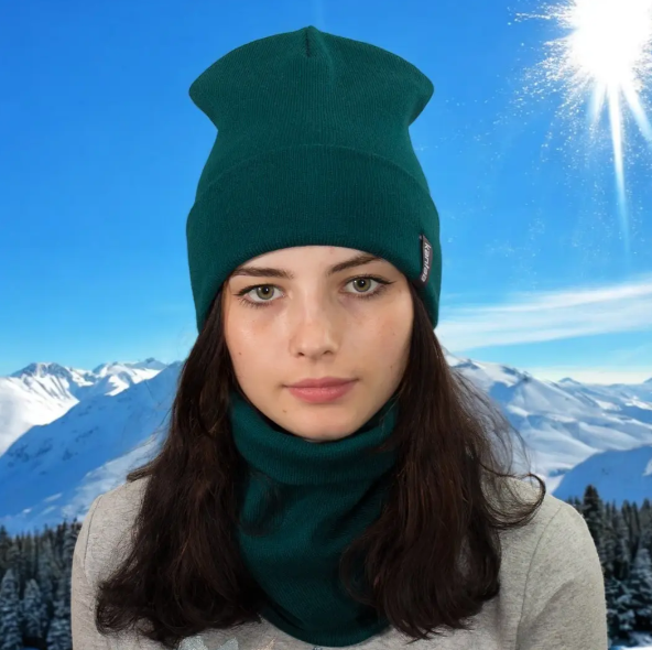 Комплект женский шапка/снуд One size на флисе (29548865) - фото 6