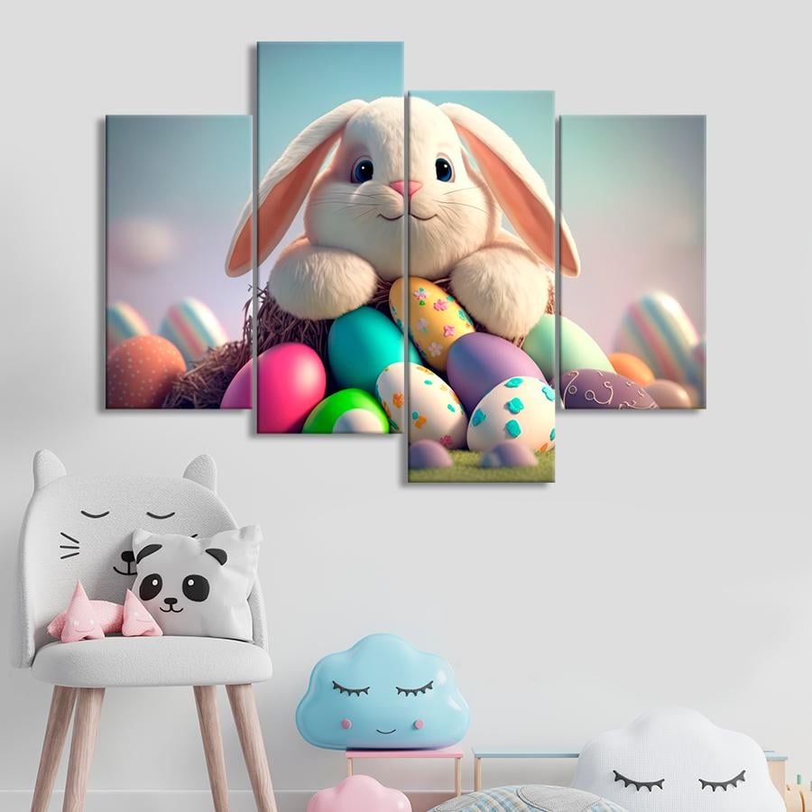 Картина в детскую комнату Милый пасхальный кролик 149x106 см (A1371-4)