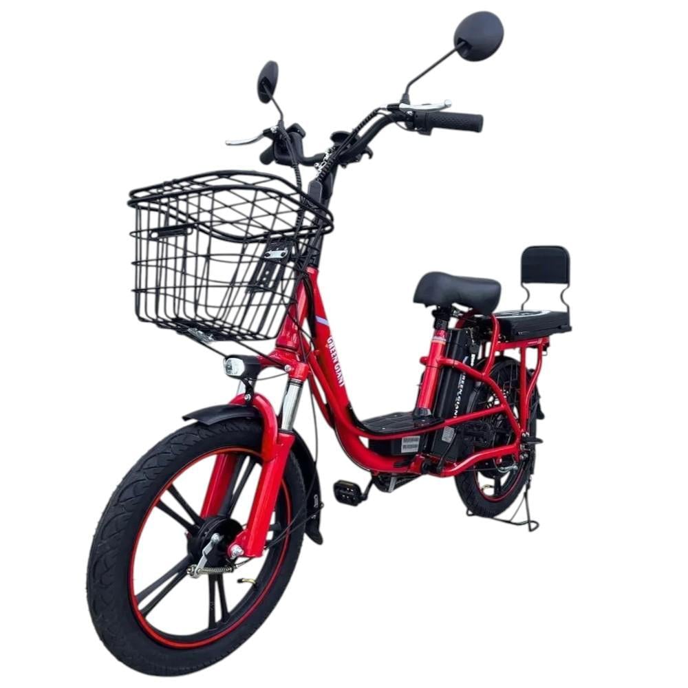 Электровелосипед Green Giant U18 двухместный 18" 600 W/48 V/26 Ah с раскладным багажником/сидением Красный