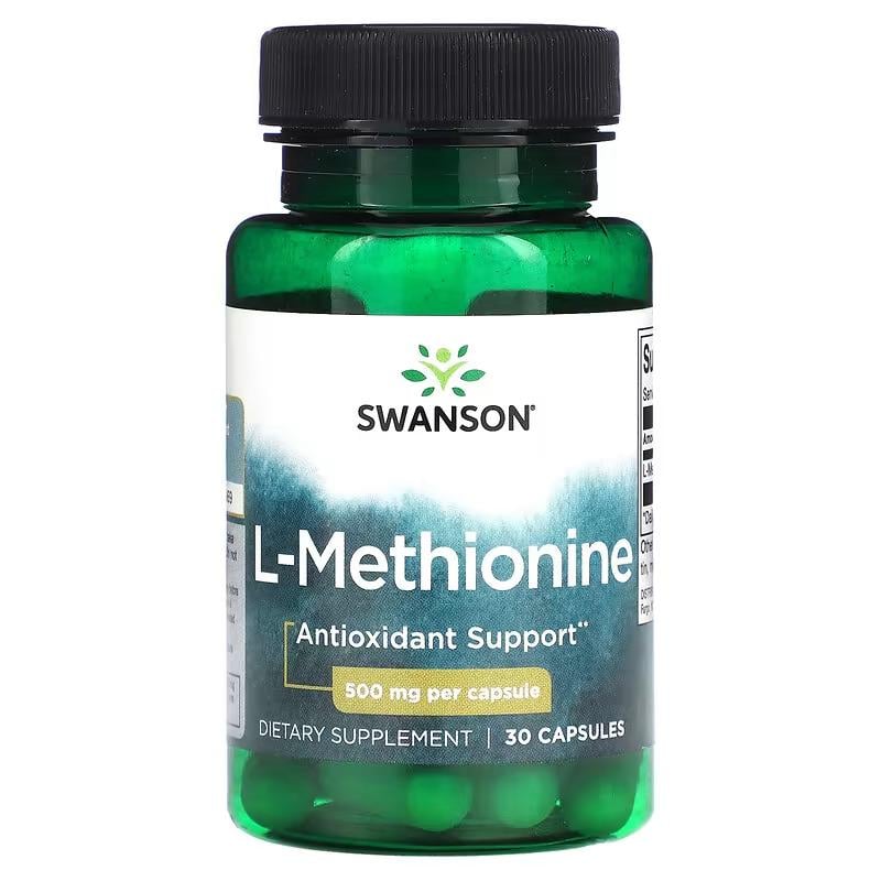 Аминокислоты Swanson L-Methionine 500 мг 30 капс. (SW1121)