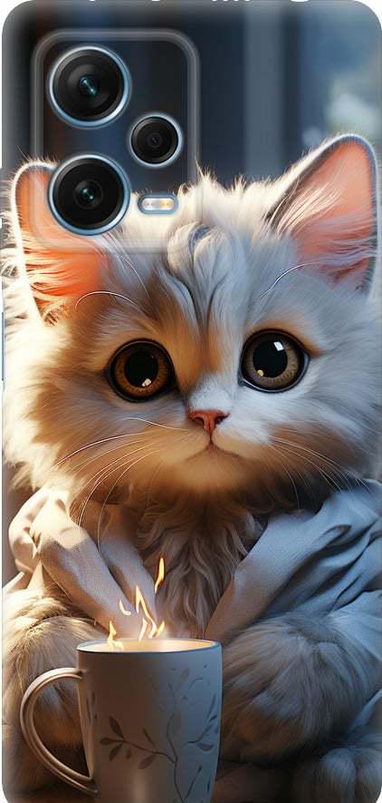 Чехол на Xiaomi Redmi Note 12 Pro+ 5G White cat (5646u-3612-42517)