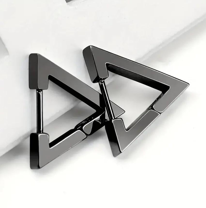 Серьги-пусеты для мужчин треугольная нержавеющая сталь 2 шт. Черный (28349445) Серьги-пусеты для мужчин треугольная нержавеющая сталь 2 шт. Черный (28349445)