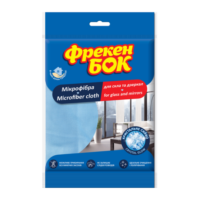 Серветка для скла Фрекен Бок з мікрофібри 35x35 см 1 шт. (4820048482776)