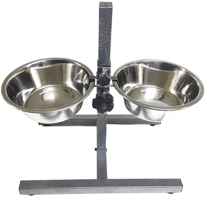 Стенд с двумя мисками UniZoo нержавеющая сталь 29 см 4,1 л (ADDT2B-5 Qt)