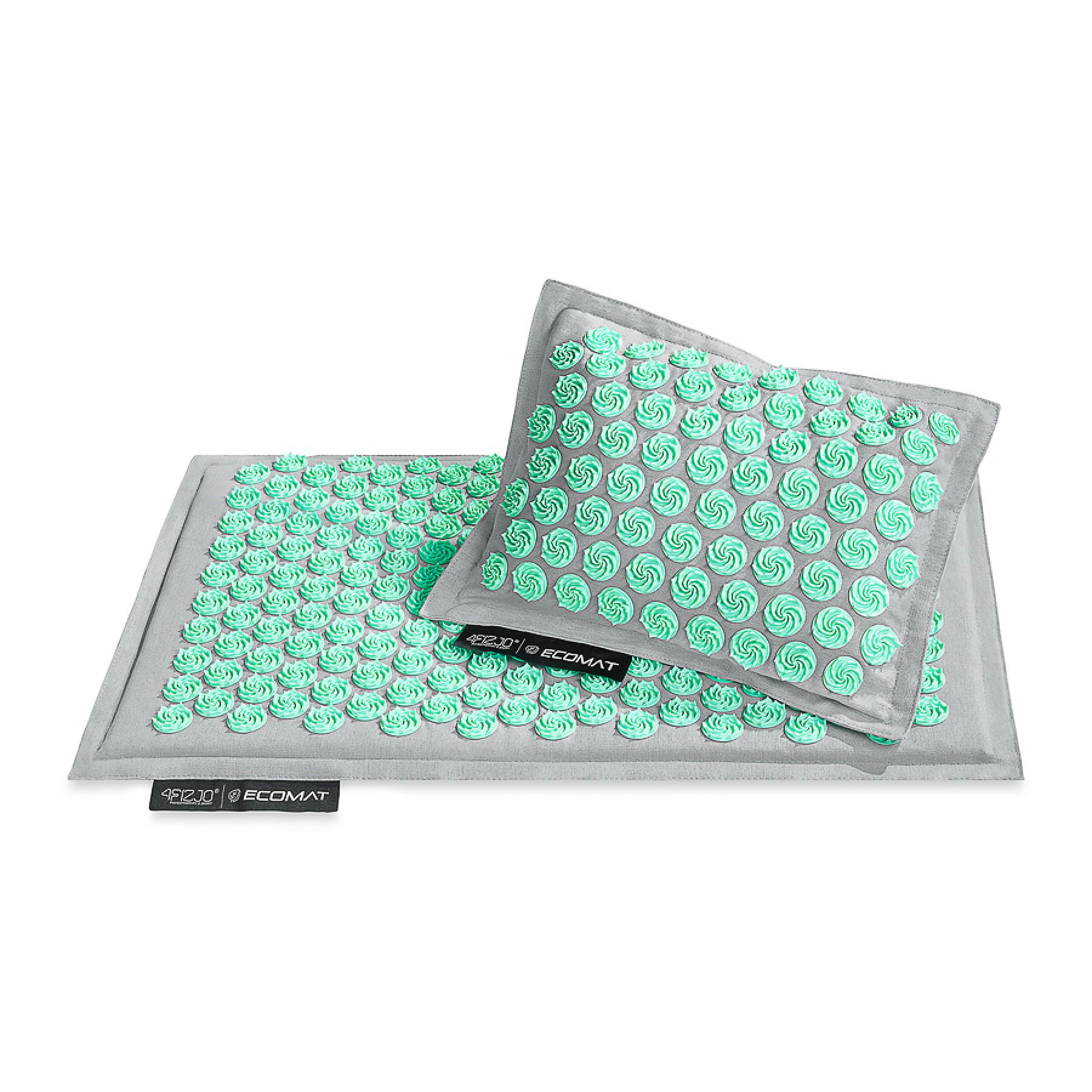 Коврик акупунктурный 4FIZJO Eco Mat Аппликатор Кузнецова с подушкой 68x42 см Grey/Mint (25812) - фото 7