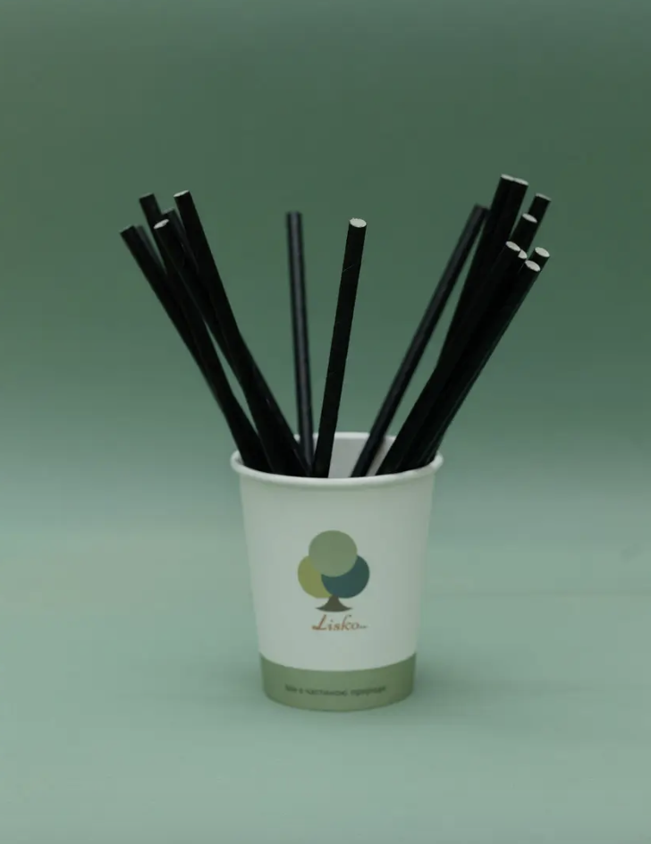 Трубочки бумажные 6х197 мм 50 шт/уп. Черный - фото 1 Трубочки бумажные 6х197 мм 50 шт/уп. Черный - фото 1