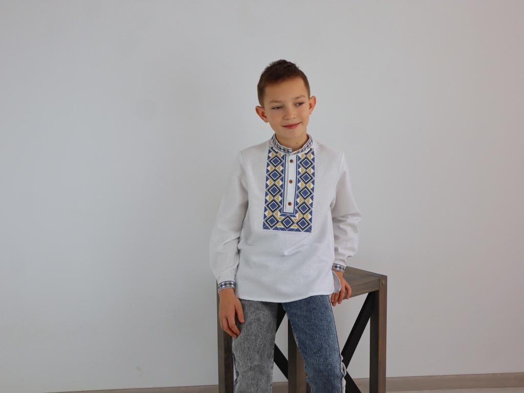 Рубашка детская с вышивкой Эней 134 см (0001643-134) - фото 4 Рубашка детская с вышивкой Эней 134 см (0001643-134) - фото 4