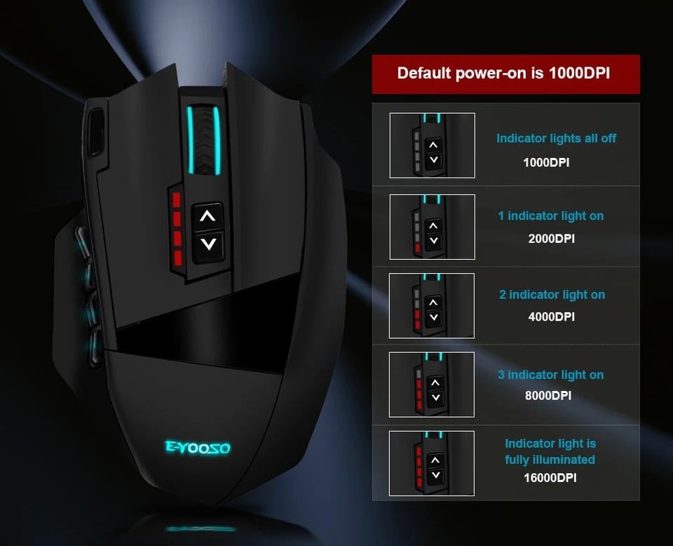 Миша E-YOOSO X33 бездротова ігрова з акумулятором та підсвічуванням 2,4 gHz Black - фото 8