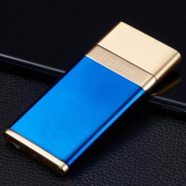 Запальничка SUNROZ DK-110 Ultra Thin портативна електронна акумуляторна USB Синій (SUN4213)