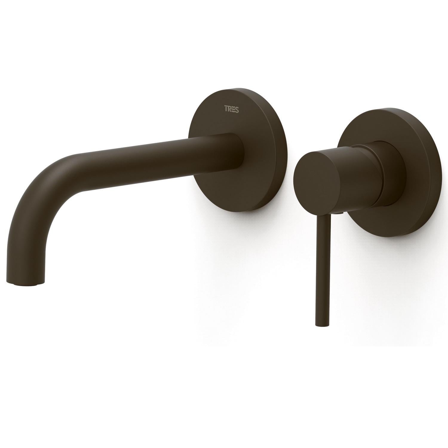 Смеситель для умывальника Tres Study exclusive 26230001KMB настенный однорычажный Черный (131722)