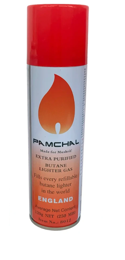 Газ для заправки зажигалок высокой очистки PAMCHAL 250 мл (3131)